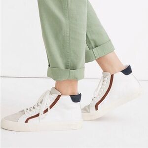 Madewell Sidewalk High Top Sneakers in Colorblock Leather